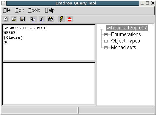 Input area with example query